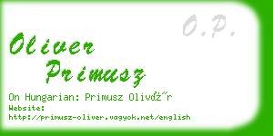 oliver primusz business card